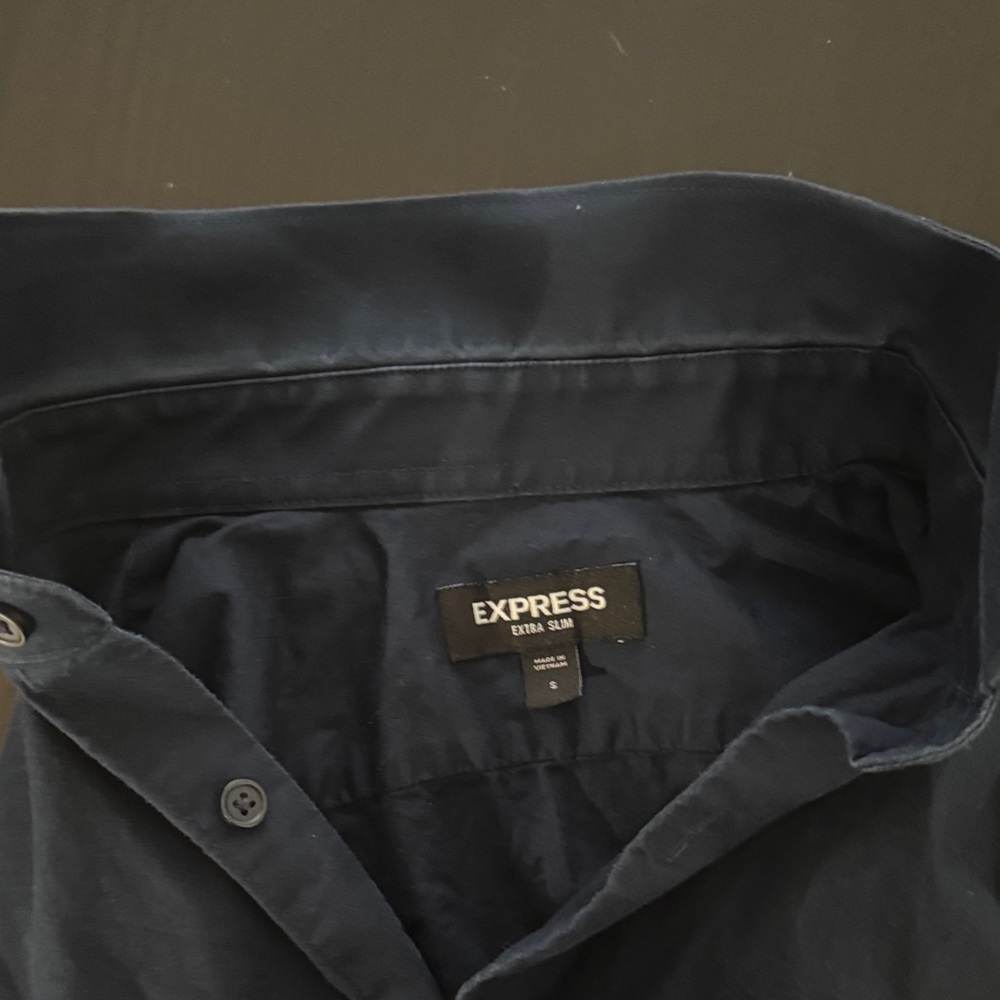 Express Men's Extra Slim Navy Blue Shirt size Small - Picture 5 of 5